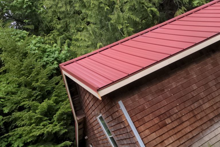 After Shot Of New Metal Pole Barn Roof