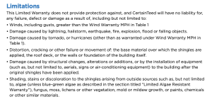 Certainteed Warranty Limitations 1