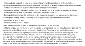 Certainteed Warranty Limitations 2