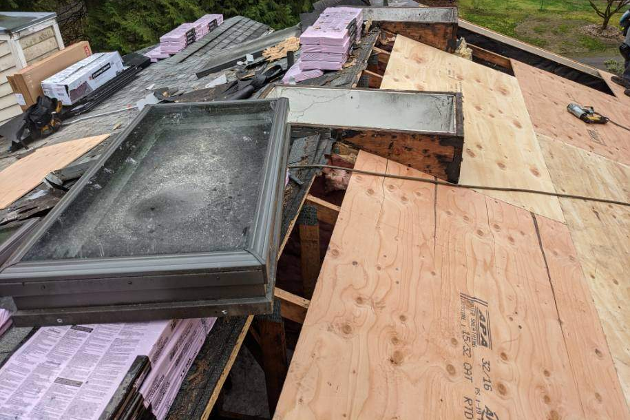 Removing Skylights In Order To Reframe Them
