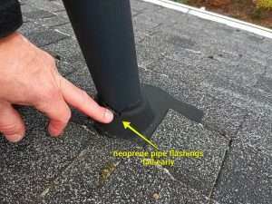 Damaged Neoprene Pipe Flashing