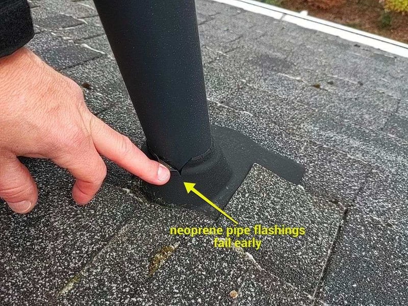 damaged-neoprene-pipe-flashing-
