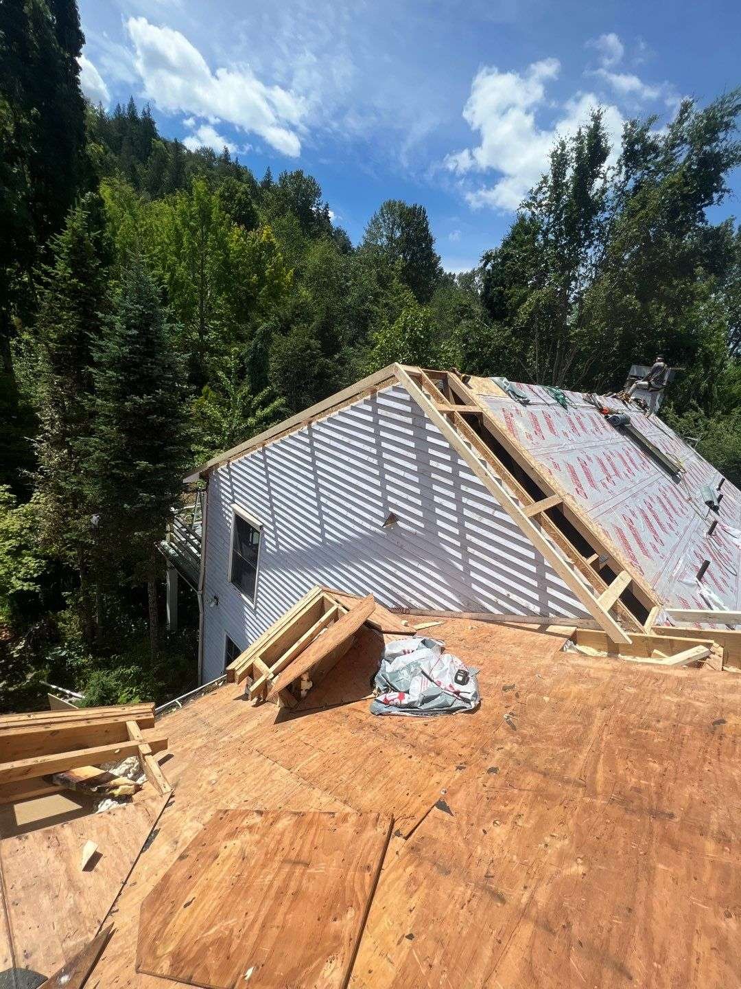 Roof overhang construction on roof replacement