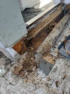 Rotting Wood In Doorway From Improper Flashing Installation