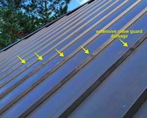 Snow Guards Ripped Off North Bend Severe Weather Damage Metal Roof Seattle Roofsmart