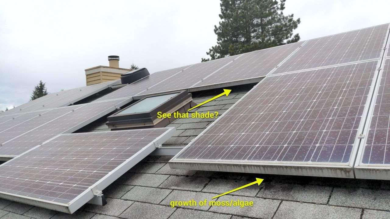 Solar panels on old composition roof