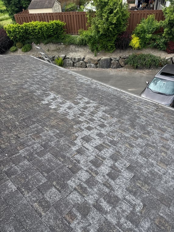 worn out roof (granule loss)