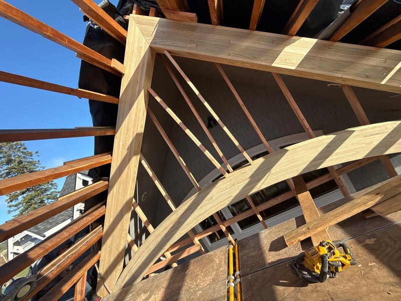 new glulam beam installed