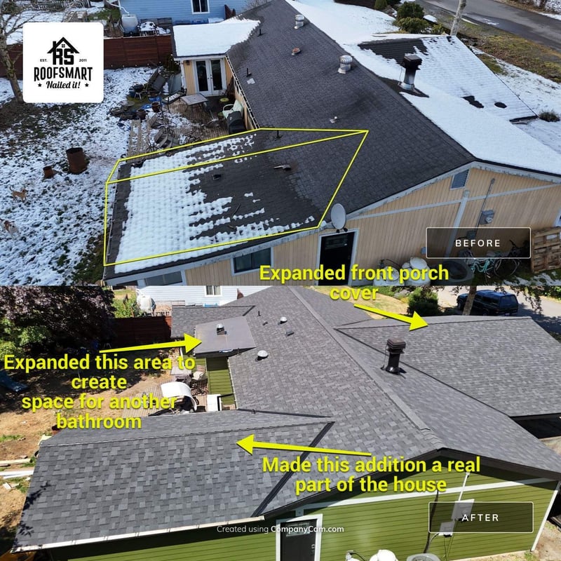 roof remodel before and after