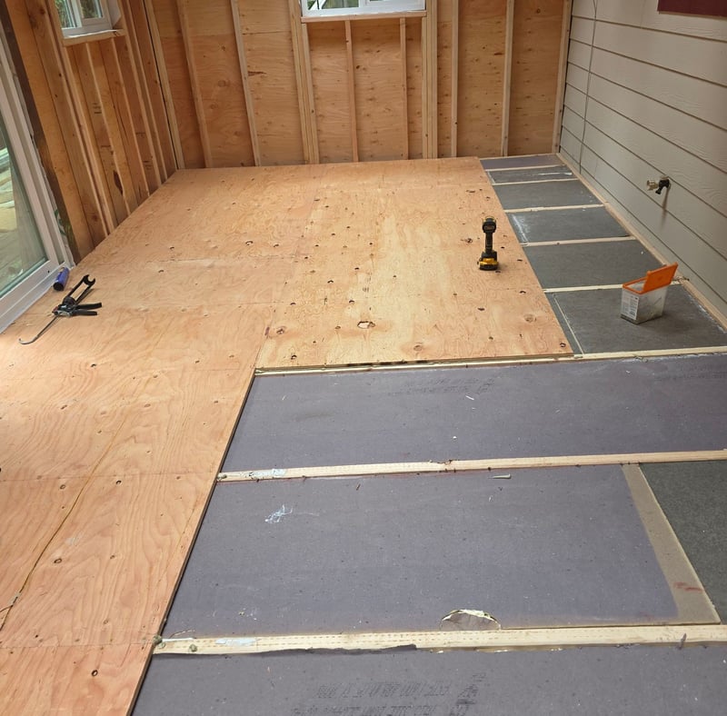 sunroom floor plywood