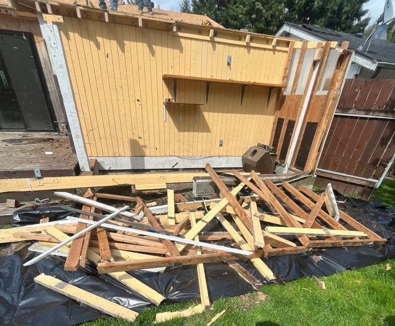 torn down shed