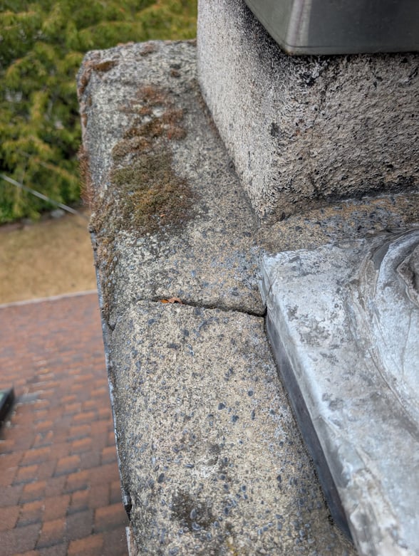chimney crack close-up