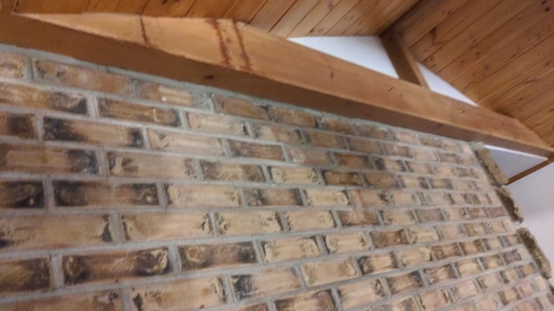 saturated chimney inside house
