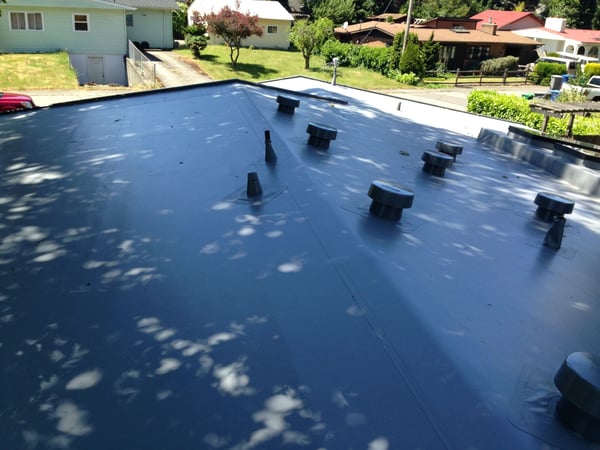 Duro-Last PVC flat roof on a Seattle home