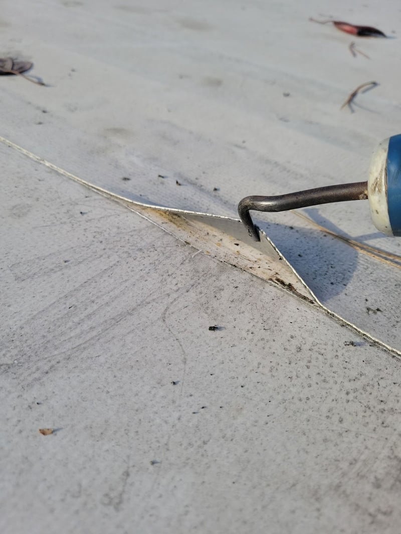 PVC roof lifting at seam