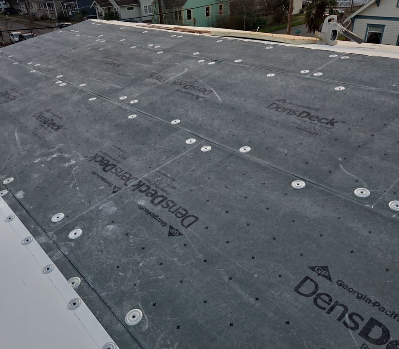 densdeck on low-slope roof