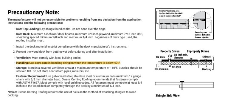 Owens Corning Installation Instructions
