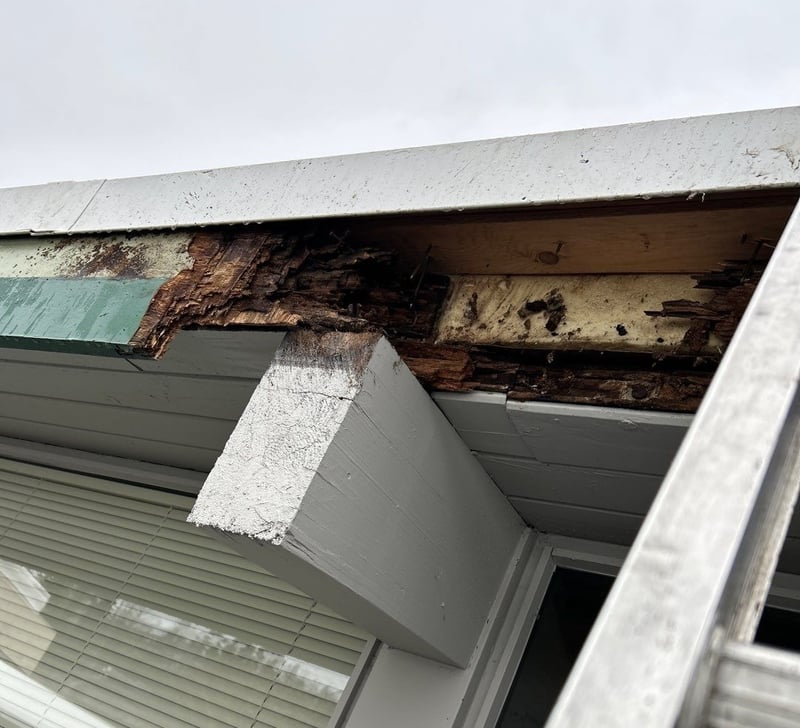 rotting fascia on low-slope roof