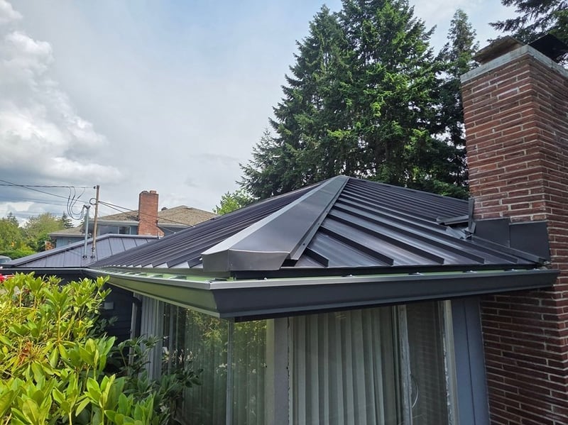 Taylor metals black standing seam metal roof