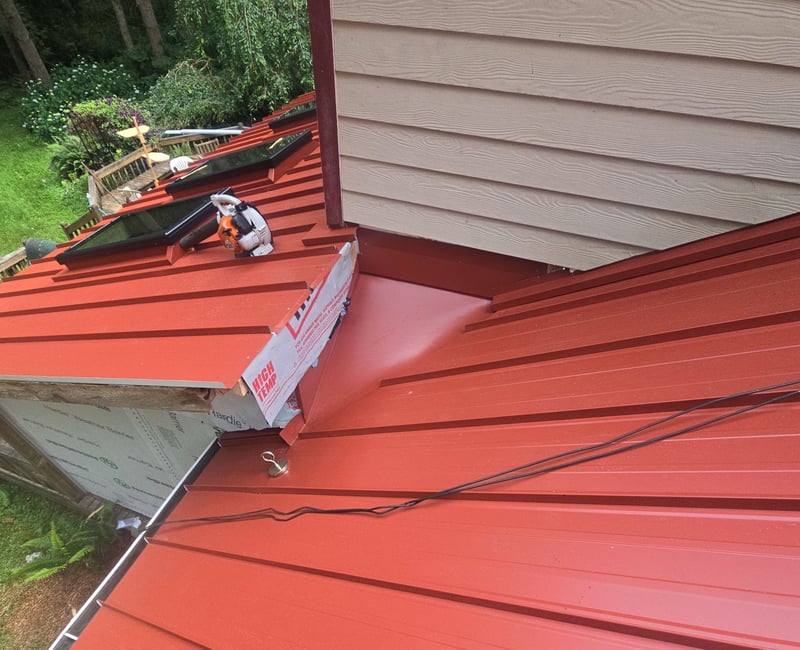 installing corner on metal roof
