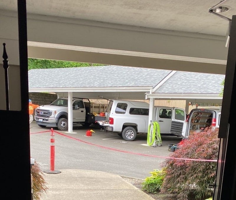 caution tape zone for crane