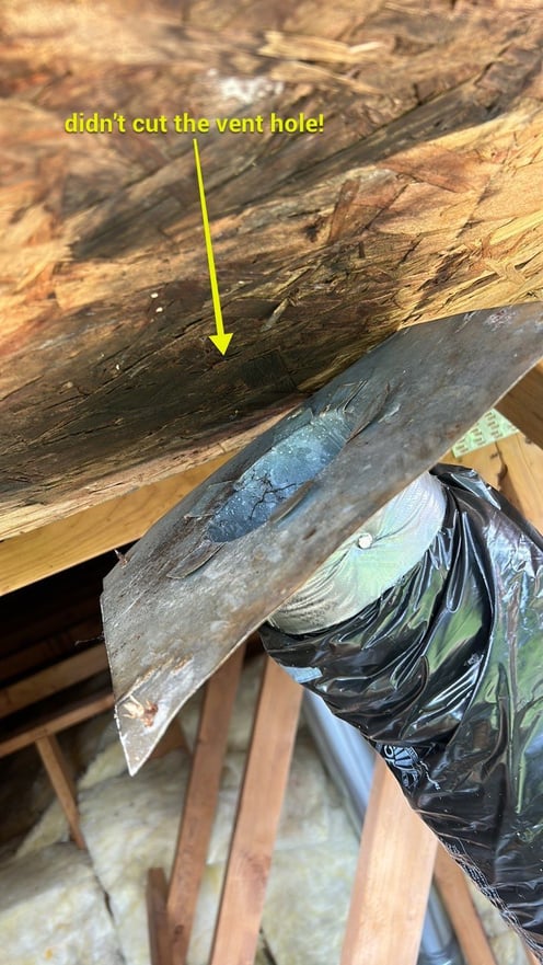 Improper Bath Fan Venting 