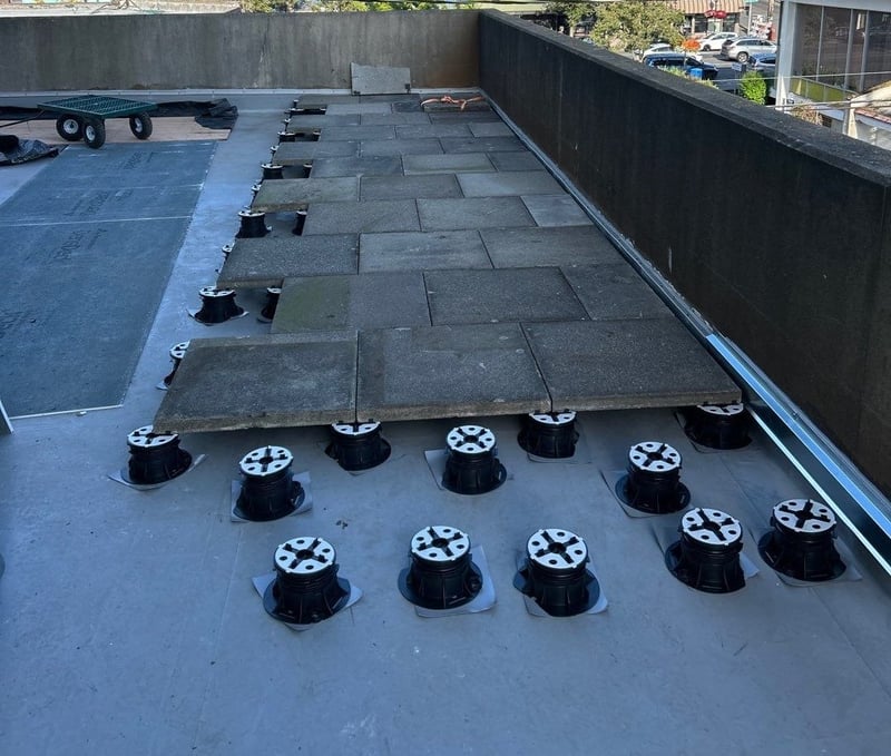 concrete tiles on pedestal