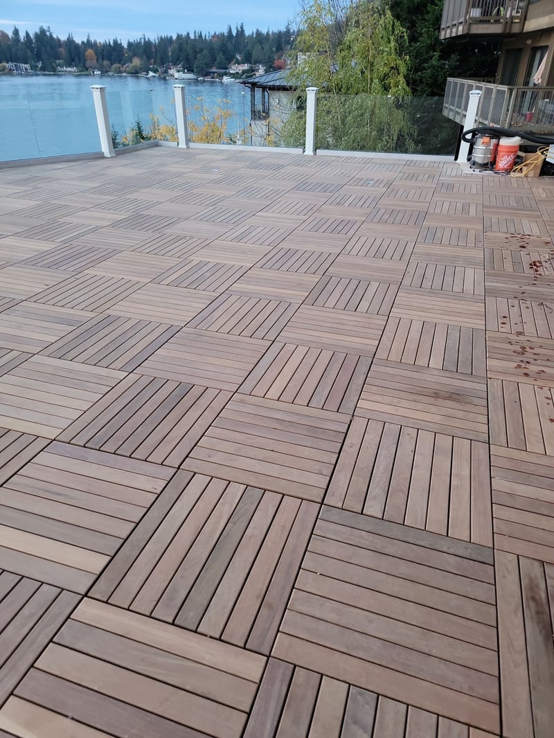 rooftop deck wooden tiles