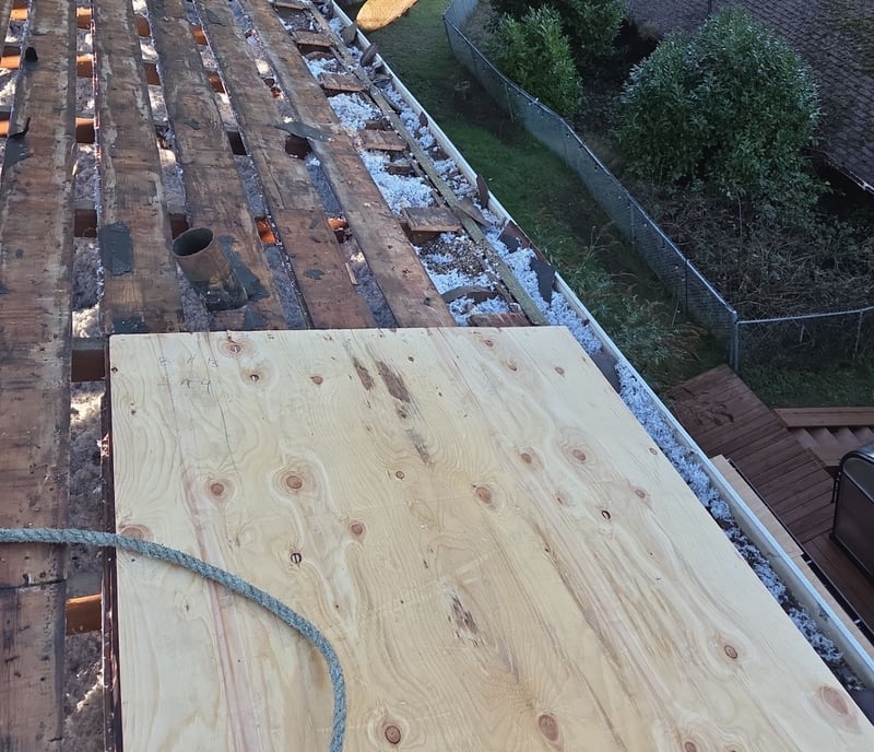 installing plywood over skip sheathing