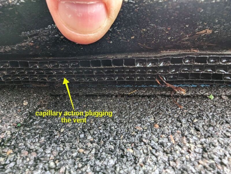 clogged ridge vent