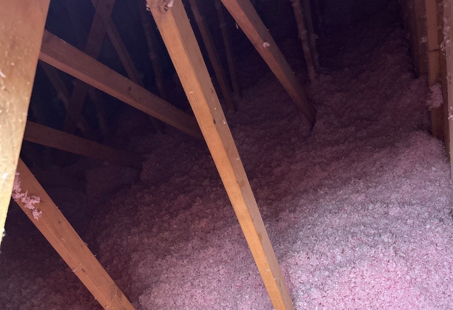 fresh insulation in the roof