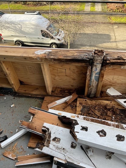 rooftop deck railing rot